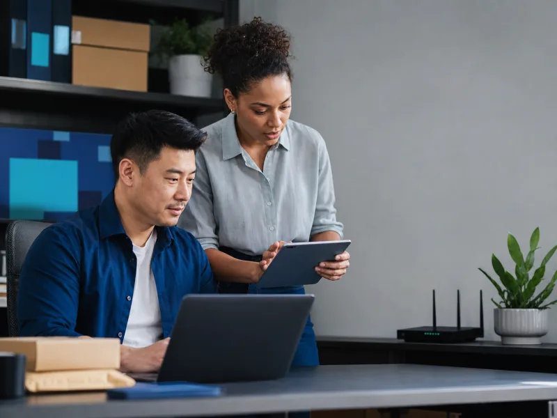 A digital operations team coordinating commerce, hosting services and reporting